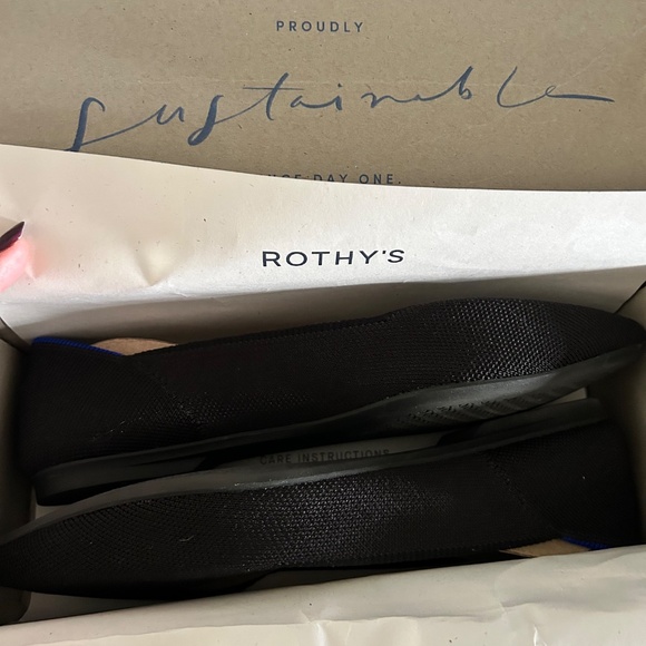 Rothy’s The Pointe II Flats in Black - Picture 6 of 9